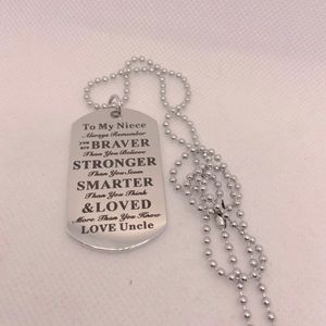 to My Niece, “Always Remember” Dog Tag Necklace